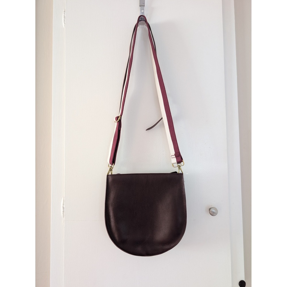 Madewell Transport Saddle Bag Dark Cabernet Leather Crossbody Shoulder New